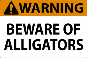 Wall Mural - Warning Sign Beware Of Alligators