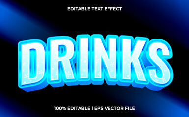 Poster - Drinks 3d text effect, editable text fot template headline