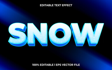 Poster - Snow 3d text effect, editable text fot template headline