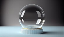 Empty Glass Globe Design Cosmetic Product Splay Podium Display Racked Concept Modern Dais Shape Floor Three-dimensional Show Scene Pastel Geometric Minimal Platform Abstract Perspective Background