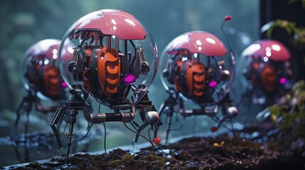 Poster - Biohybrid robots advanced technology innovative living machines organic actuators futuristic