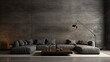 Dark gray concrete wall with a rough, industrial feel