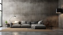 Dark Gray Concrete Wall With A Rough, Industrial Feel