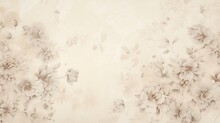 Wallpaper With A Subtle, Elegant Floral Pattern On A Cream Background