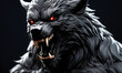 © amonallday - Angry Werewolf Portrait Background Image Digital Render Banner Website Horror Poster Halloween Card Template