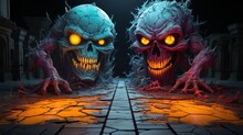 "Abyssal Face-Off"
Twin Ghoulish Entities Emerge From The Underworld, Glowing Eyes Alight With Menace.