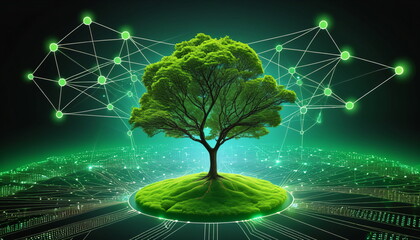 Poster - Growing Innovation: Technology Startup Concept with Data Tree