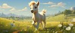 In the beautiful landscape of a summer farm, amidst the lush green fields, a cute baby horse was running with joy, painting a colorful portrait of happiness in the mesmerizing nature of spring.
