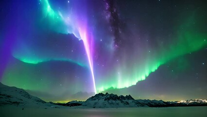 camera zooms particular section aurora, revealing intricate shapes symbols forming shifting lights. 