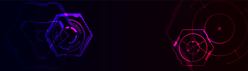 Poster - Futuristic background with glowing hexagonal element. Modern background design concept.