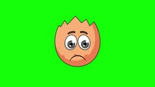 Frowning Face Animation Of Cracked Egg Emoticon Emoji