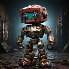 Canvas Print - 3d Robot cartoon boxer