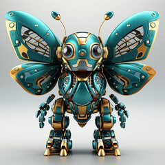 Sticker - 3d Robot cartoon butterfly 