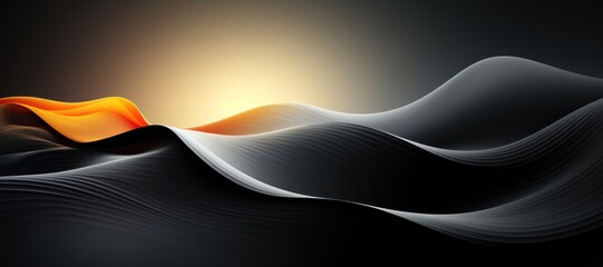 Wall Mural - a three-dimensional abstract background image showcases a gradient wave with an accent of vibrant or