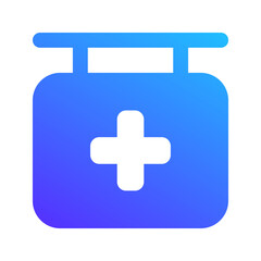 Canvas Print - hospital sign gradient fill icon