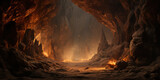 Fototapeta Natura - Mountainous stone cave entrance inviting exploration