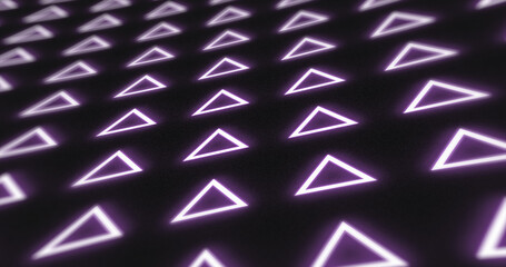 Poster - Abstract pattern of glowing geometric triangles loop futuristic hi-tech black background