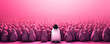 Pink Penguin Standing Out from the Crowd  Difference concept showing by extraordinary penguin standing out of the crowd The Pink Penguin's Courageous Quest for Individuality AI Generative 
  