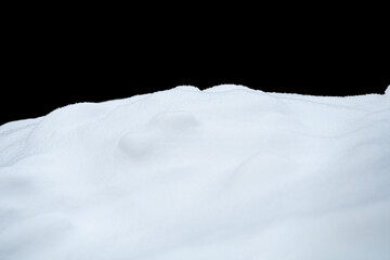 Wall Mural - white snow in daylight, background, isolate on black background