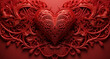 © Ashian - Damask seamless pattern for the luxury wallpaper market red elements on a black background, Valentine's day red hearts on black background with copy space , Love and red flowers , Dark background