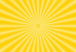 Sunbeams with dots yellow background. Abstract background with halftone dots design. Vector illustration.