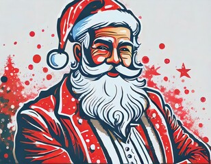 Wall Mural - cartoon portrait of santa claus	