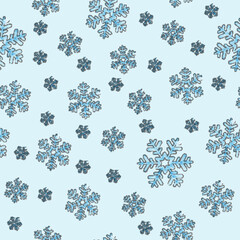 Wall Mural - Seamless pattern with snowflakes. Illustration for creative design, simple backgrounds, textiles, banners and textures