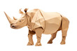 Isolated Origami Rhinoceros Creation on a transparent background