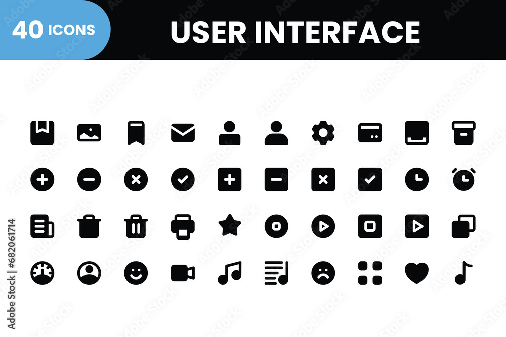 User Interface Icons Collection, Basic ui ux icon set. Set icon of user ...