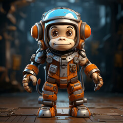 Sticker - 3d robot monkey