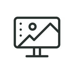 Poster - Photo editing software isolated icon, photographer's computer vector icon with editable stroke