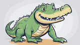 Fototapeta Dinusie - Crocodile cartoon character illustration vector image. Aligator wild design graphic design image