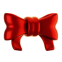 Poster - 3d rendering christmas icon concept with red ribbon icon