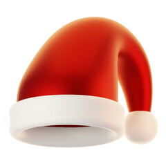 Poster - 3d rendering of santa claus hat with cartoon style. 3d render christmas icon concept