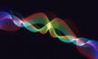 © Design - abstract colorful wave lines on black background