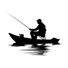 silhouette of a fisherman