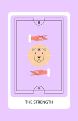 Wall Mural - tarot card major the strength. hand drawn vector illustration.