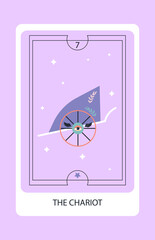 Wall Mural - tarot card major the chariot. hand drawn vector illustration.