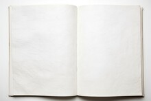 Inside View Of A Blank Sketchbook, Revealing Textured White Pages