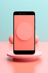 Fototapete - A 3d smartphone, minimal style, blender