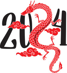 Wall Mural - chinese new year dragon illustration