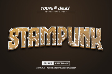 Wall Mural - Stampunk stone text effect, editable quake and broken text style