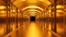 Gold Corridor Pillars Background