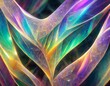 textura de cristales mágicos iridescentes con patrones psicodélicos asimétricos, texturas translúcidas, fantástico, colores vivos, para diseño gráfico, banners y web
