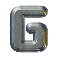 Poster - Silver metal alphabet letter g isolated on transparent background for education concept