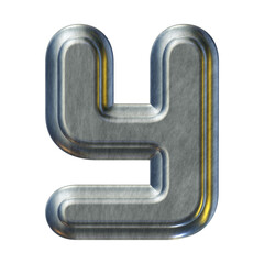 Poster - Silver metal alphabet letter y isolated on transparent background for education concept