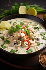 Wall Mural - A fragrant and exotic Thai soup with lemongrass, coconut milk