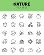 © icon - set of Nature Lineal Cut icons for logo & web. Vector illustration