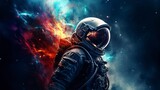 Fototapeta Kosmos - An astronaut looks into space. AI Generation