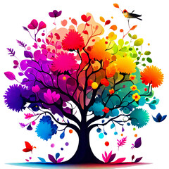 Wall Mural - tree with colorful leaves